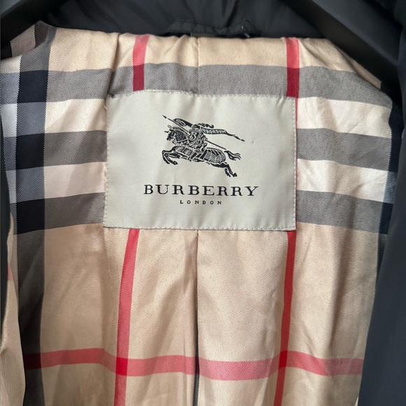 Burberry London Black Insulated Trench Coat Nova Check Packaway Hood US 2 - Picture 5 of 10